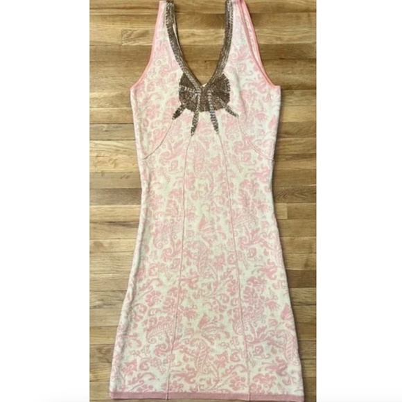 Free People Starstruck Champagne Gold Sweater Sleeveless Corset Midi Dress - Picture 2 of 13